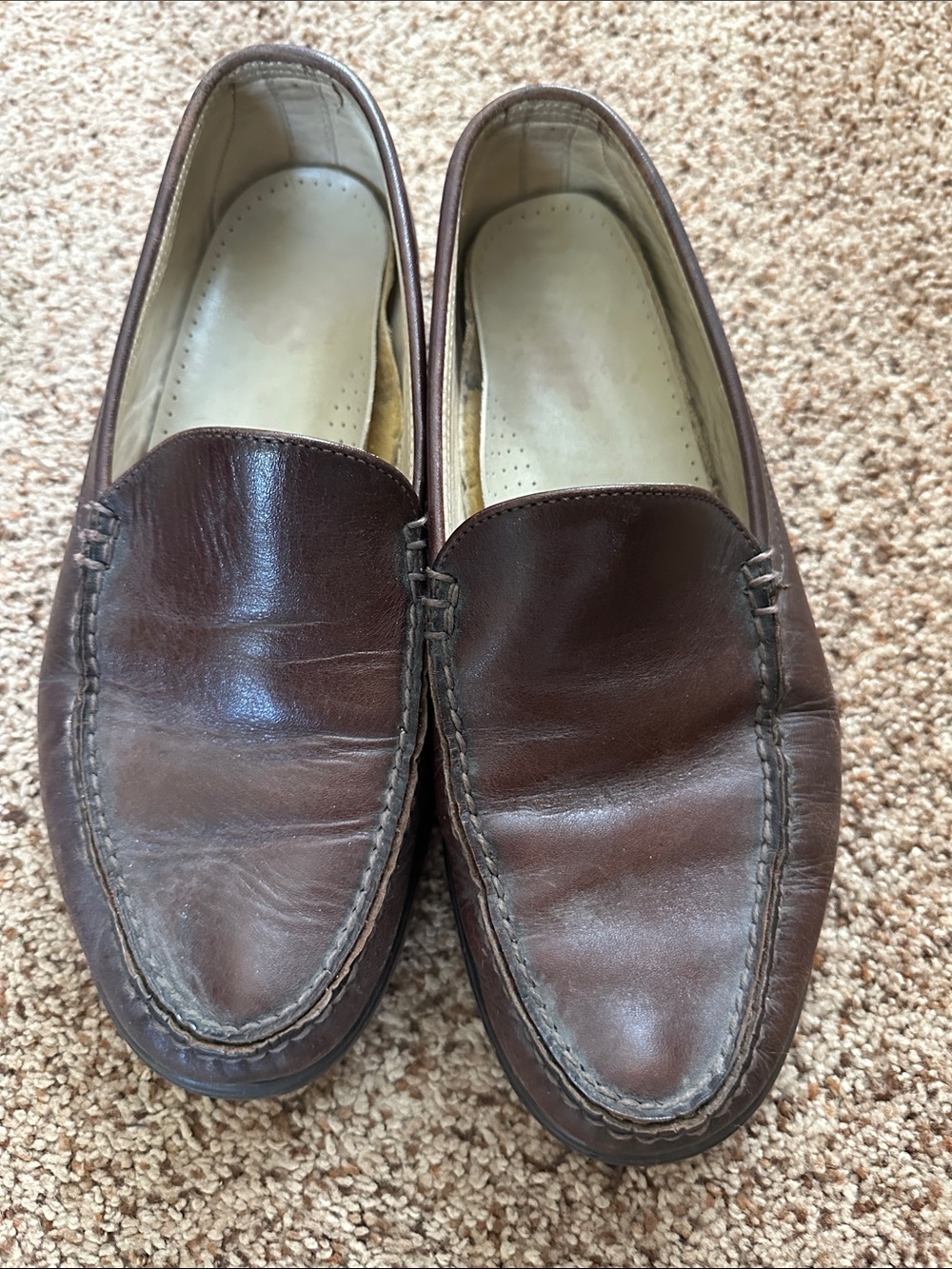 SAS Men's Dark Brown Leather Slip-On Loafers
